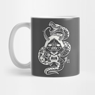 White hannya snake Mug